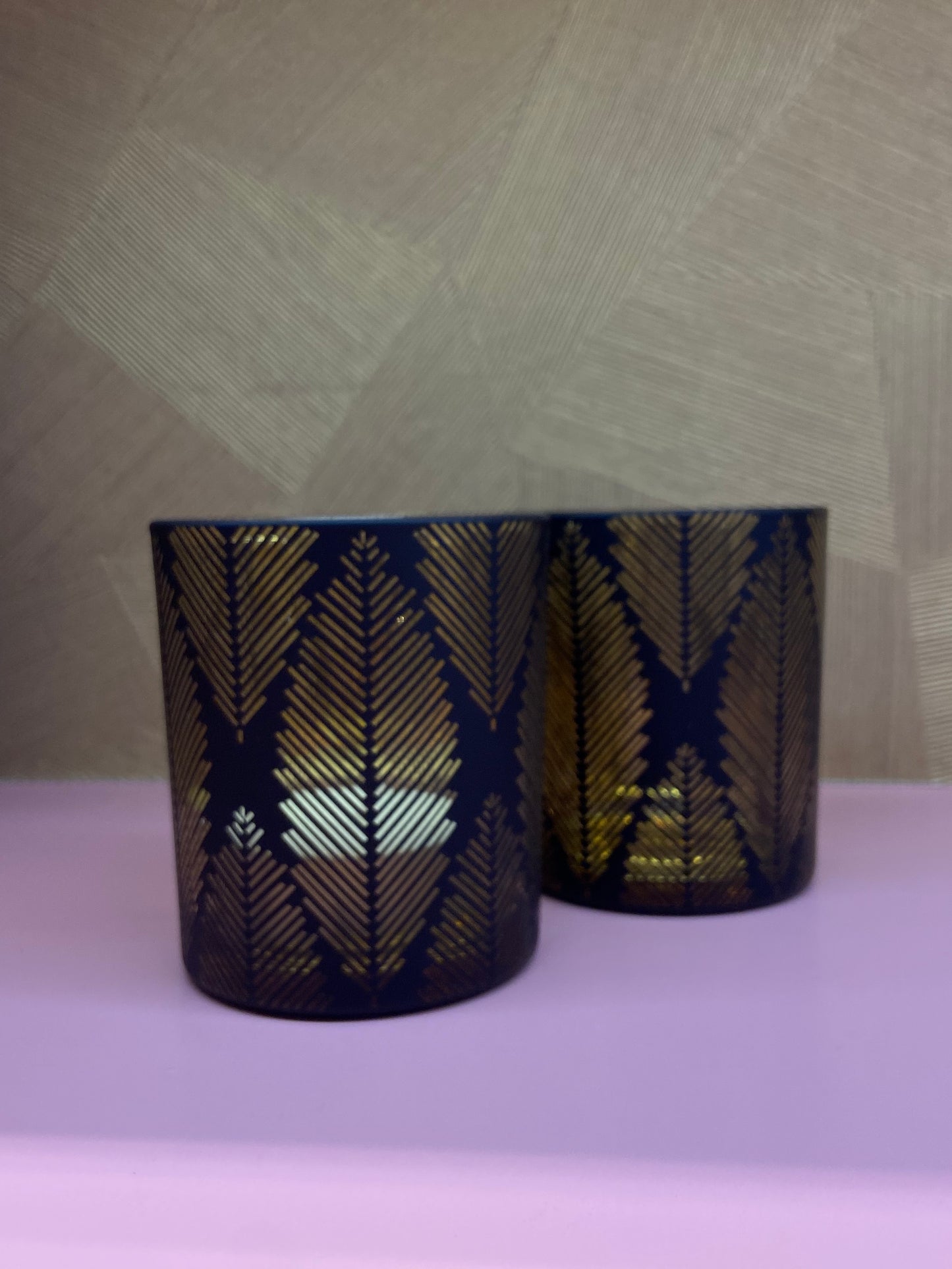 black glass candleholder 8.8*8.8*10cm