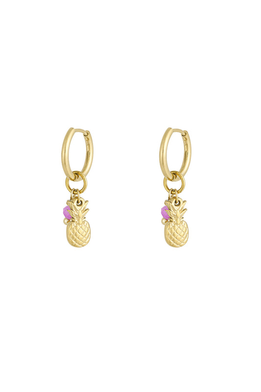 Oorbellen Ananas Hoops