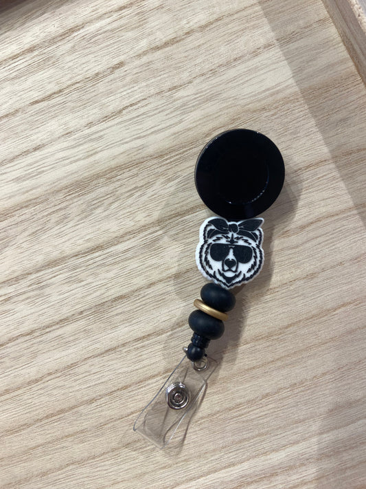 Badgehouder met trekkoord grave beer