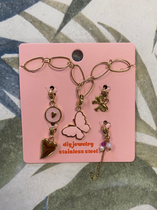 DIY Charm Armband vlinder - Stainless Steel