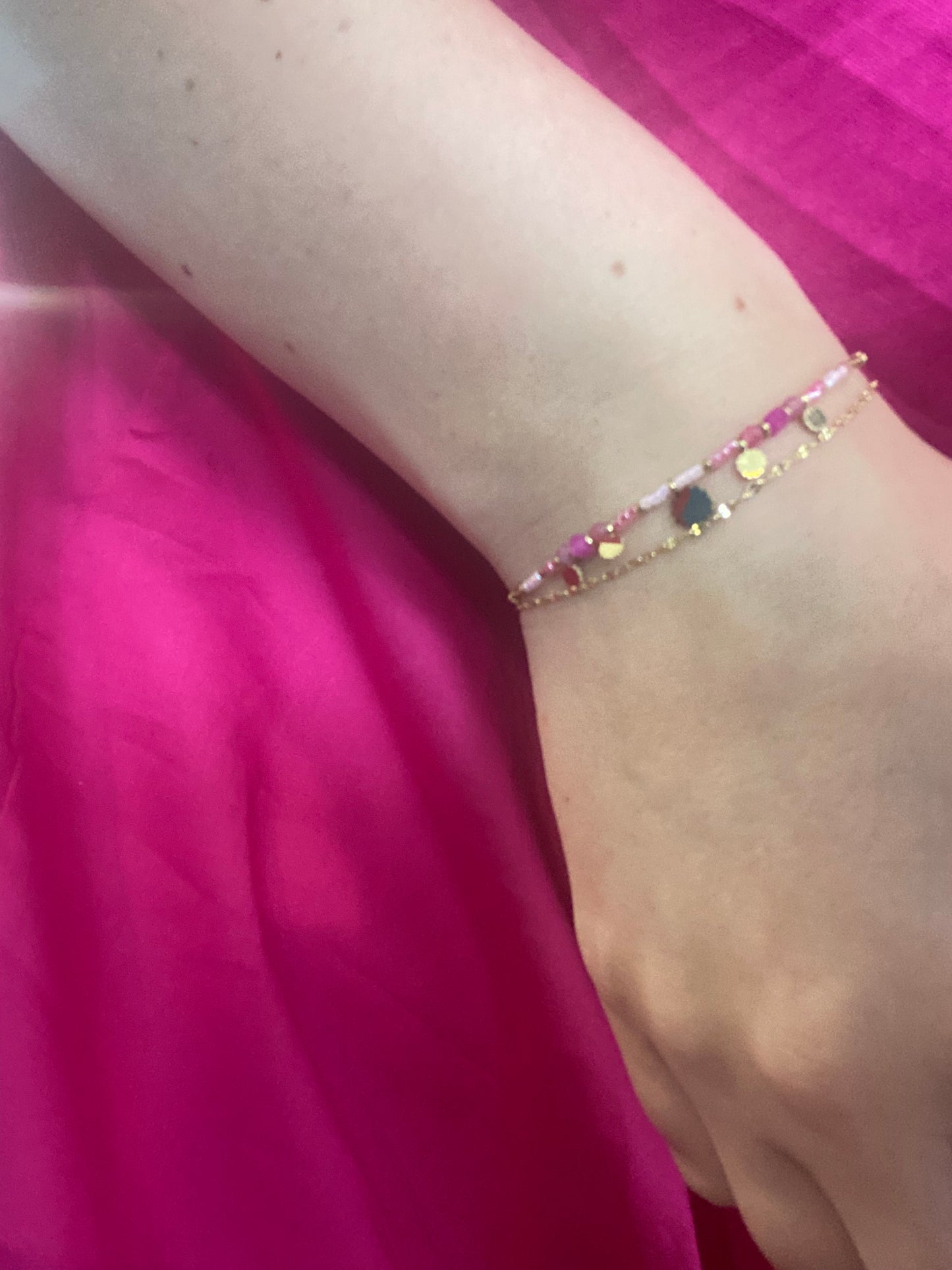 dubbele armband - roos