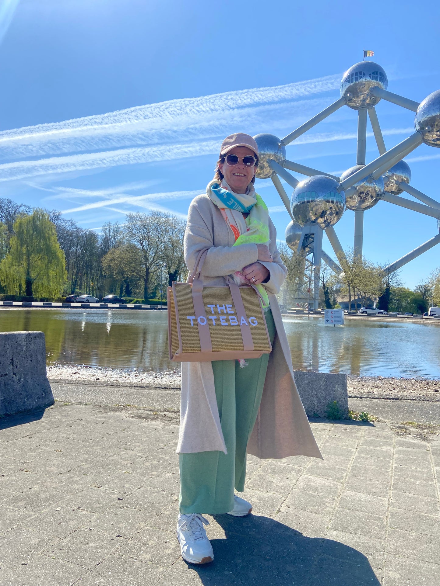 Sjaal met fluo accenten